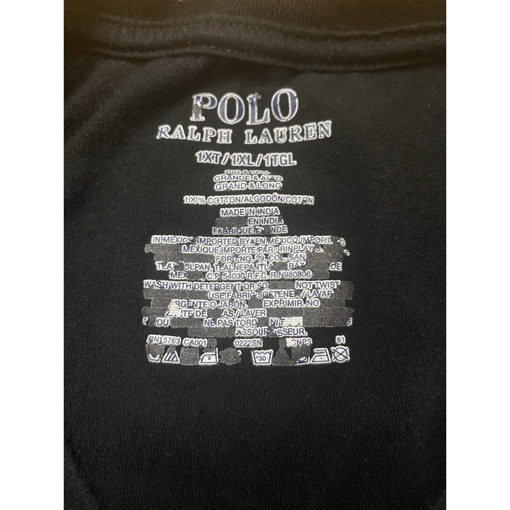 Polo Ralph Lauren Men Short Sleeve Crew Neck Black T-Shirt Sz 1XL Red Logo - Picture 5 of 9